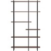 Nordlys 6-Tier Modern Metal and Brown Wood Bookshelf Modern Design Style Living Room - 3 of 4