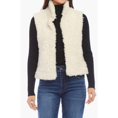 Women's Faux Shearling Vest - Karen Kane