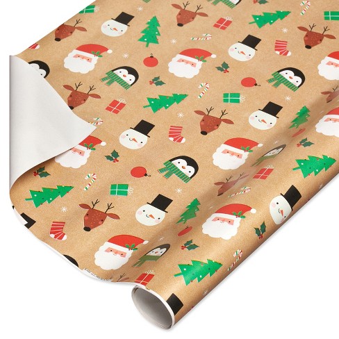 Christmas Wrapping Paper, 6 Styles of Kraft Christmas Wrapping Paper - 6  Rolls - 30 inches x 20 Feet Each 