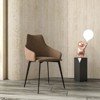LeisureMod Upholstered Dining Chair in Fabric with Iron Legs, Sonnet Series - 2 of 4