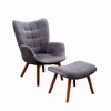 CAVINAS Silky Velvet Accent Chair with High Button-Tufted Backrest and Ottoman,Upholstered Living Room Chairs,Reading Chairs for Living Room - 3 of 4