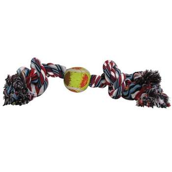 Boss Pet Digger's Multicolored Cotton Rope with Tennis Ball Rope with Tennis Ball Dog Toy Large 1 pk