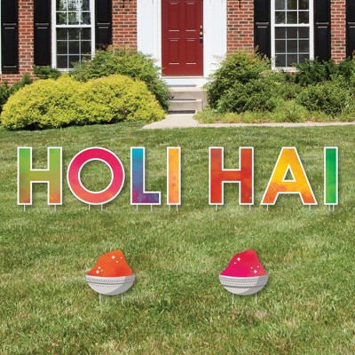 Big Dot of Happiness Holi Hai - Yard Sign Outdoor Lawn Decorations - Festival of Colors Party Yard Signs - Holi Hai