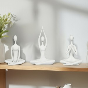 Sagebrook Home Set of 3 Women Yoga Figurines - 10" Yoga Ladies - Polyresin Decorative Yoga Sculpture for Home, Office, Spa - 1 of 4