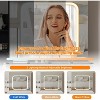 Vanity Desk with Sliding Mirror & Lights, Makeup Table with Power Outlet, 4 Drawers, Stool, 3 Color Modes, Adjustable Brightness for Bedroom - 2 of 4