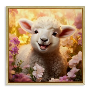 Stupell Industries Lamb in Flower Meadow, 25" x 25" - 1 of 4