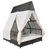 Nestfair Wicker Outdoor Day Bed Lounge Bed with Adjustable Backrest and Cushions Cream - 3 of 4