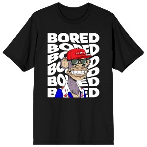 Bored Of Directors Bored Ape With Red Cap Crew Neck Short Sleeve Men's Black T-shirt - 1 of 2