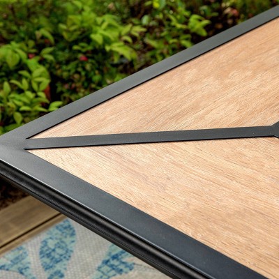 7pc Metal Patio Dining Set with 60"x37" Rectangular Metal Table & Padded Swivel Chairs - Captiva Designs, 4 of 16