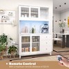 Tangkula Kitchen Pantry Storage Cabinet Kitchen Hutch w/ LED lights & Power Outlet White - 4 of 4