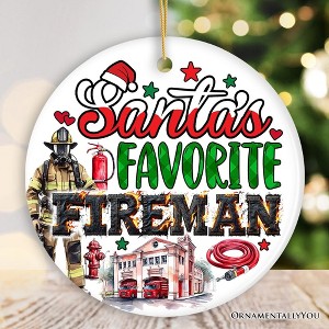 Santa's Favorite Fireman and Firewoman Ornament, Artistic Christmas Appreciation Keepsake| OrnamentallyYou - 1 of 4