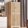 Pantry Cabinet, Kitchen Storage Cabinets with Doors and Shelves, 72" Tall Farmhouse Rattan Pantries with Drawers for Dining Room, Living Room - 2 of 4
