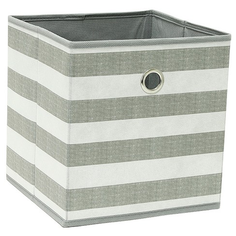 11" Cube Storage Bin Gray/White Stripe - Room Essentials™ : Target