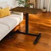 HomeRoots Adjustable Brown and Black Wood and Stainless Steel Rolling Standing Desk - 2 of 4