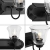 Progress Lighting, Calhoun Collection, 2-Light Vanity Light, Matte Black, Clear Glass Shades, Material: Steel - 4 of 4