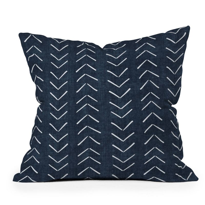 Becky Bailey Mud Cloth Big Arrows Square Throw Pillow Navy Blue - Deny Designs, 1 of 6