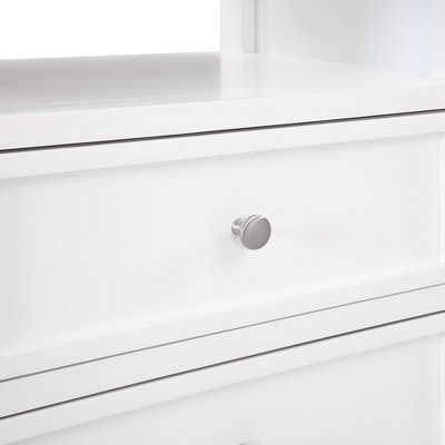 Walker White Poplar Wood 2-Drawer Nightstand with Nickel Knobs