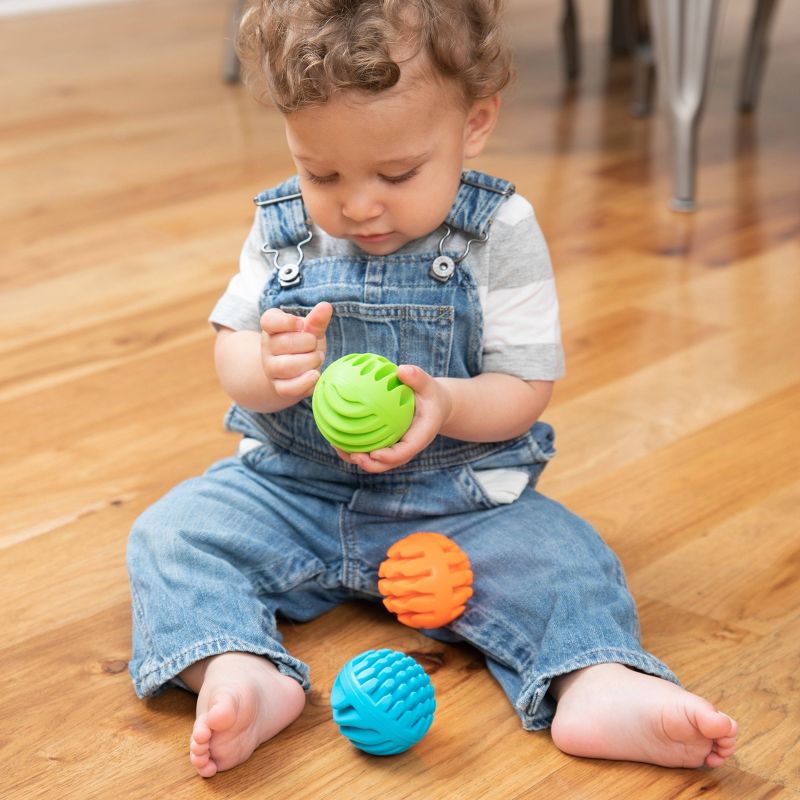 Fat Brain Toys Baby and Toddler Learning Sensory Rollers - Set of 3 Spheres, 3 of 9