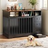 GustoWave 48'' Farmhouse Heavy Duty Dog Kennel with Pull-Out Bowl & Storage Drawers for Small Medium Dogs - 3 of 4