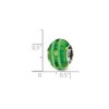 Black Bow Jewelry Sterling Silver, Green Striped Murano Glass Bead Charm - 2 of 3
