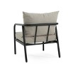 30.5" Modern Aluminum Patio Sofa Chair with Black Frame and Plush Beige Cushions, Outdoor Lounge Seating for Balcony or Garden-3irtyhousy - 3 of 4