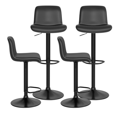Adjustable Swivel Bar Stools Set of 2/4, 24"-32" PU Leather Counter Stools, 300Lbs Capacity, 360° Rotation for Kitchen/Bar