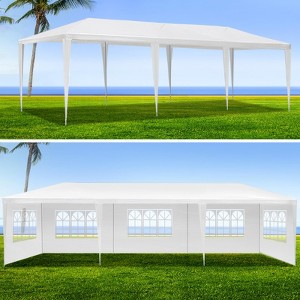 10x30 FT White Heavy Duty Canopy Tent - Waterproof Outdoor Wedding & Party Tent with 5 Removable Sidewalls, Easy Setup Gazebo for Backyard Events - 1 of 4