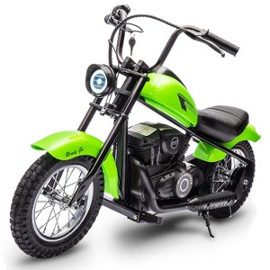 24V Electric Motorcycle with 2 Speed Max Up to 14MPH, LED Light, Leather Seat, Rear Brake,  for Kids 3-8 Years Kids - 1 of 4