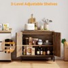 Rattan Sideboard Buffet Cabinet - Kitchen Storage Cabinet with Adjustable Shelf, Suitable for Living Room, Hallway, Kitchen - 3 of 4