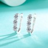 HONGGE 3-Stone Moissanite Hoop Earrings - 2 of 4