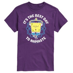 Men's - SpongeBob SquarePants - The Best Day To Namaste Short Sleeve Graphic T-Shirt - 1 of 4