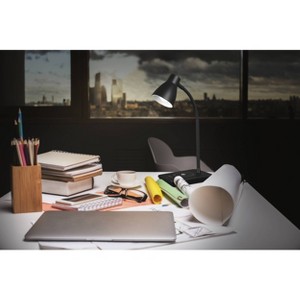 Wellness Series Infuse Table Lamp with Wireless Charging (Includes LED Light Bulb) Black - OttLite: ETL Listed, Touch Sensor, Desk-Compatible - 1 of 4