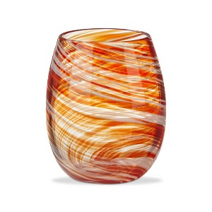 TAG Swirl Stemless Drinkware Beverage Glass Orange - 1 of 2