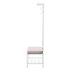 Dovanti Freestanding Entryway Hall Tree Bench w/ Storage - HE3193 - Distressed White - SEI - 4 of 4