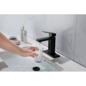 Modern Single Handle Vanity Sink Faucet with Relaxing Waterfall Spout Design - 1 of 4