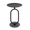APRILSOUL 24''H Lantern-Shaped Metal End Table, Small Round Accent Pedestal, Modern for Drinks ¨C Living Room Corners,Small Spaces - 3 of 4