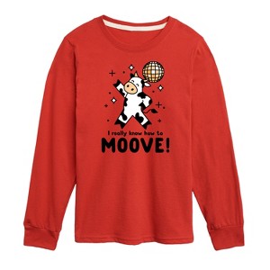 Boys' - Instant Message - Watch Me Moove Disco Cow Long Sleeve Graphic T-Shirt - 1 of 4