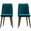 Mid-Century Velvet Dining Chairs, Set of 2 – Performance Fabric & Solid Wood - 3 of 4