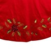 Kurt Adler 72-Inch Red Dupion Tree Skirt with Multi Sequin Poinsettia - 4 of 4