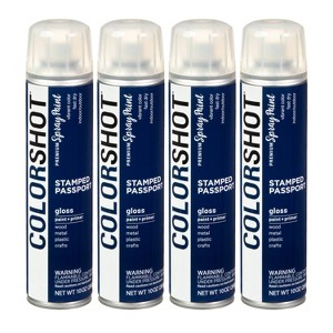 Colorshot Spray Paint Stamped Passport 10oz 4pk Value Set Navy Blue: Exterior Acrylic Paint & Primer, Fast Drying - 1 of 4