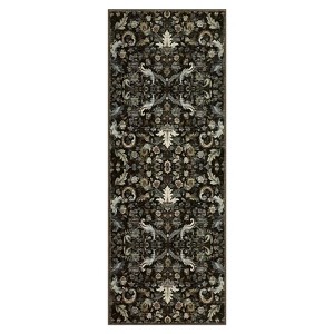 Coolmee Area Rug for Living Room, Washable Rug Low Pile Retro Accent Floral Rug Non-Slip Foldable Carpet for Bedroom, Dining Room - 1 of 4