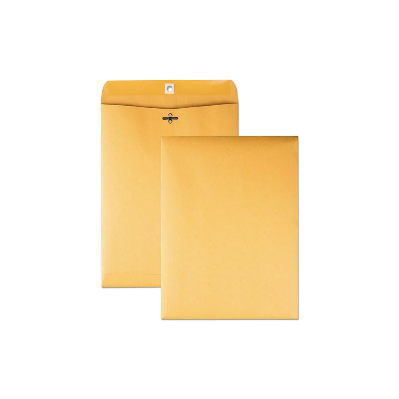 Quality Park Clasp Envelope, 28 lb Bond Weight Kraft, #90, Cheese Blade Flap, Clasp/Gummed Closure, 9 x 12, Brown Kraft, 100/Box, 1 of 4