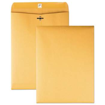 Quality Park Clasp Envelope, 28 lb Bond Weight Kraft, #90, Cheese Blade Flap, Clasp/Gummed Closure, 9 x 12, Brown Kraft, 100/Box
