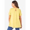 Roaman's Plus Size Cotton Ultimate Swing Tee With Keyhole Back - 3 of 4