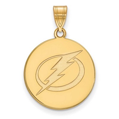 Black Bow Jewelry 10k Yellow Gold Tampa Bay Lightning NHL Large Pendant