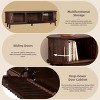 75 Inch Farmhouse TV Stand with Sliding Doors, Solid Wood Legs & Storage for Living Room or Bedroom-Cuddlewood - 2 of 4