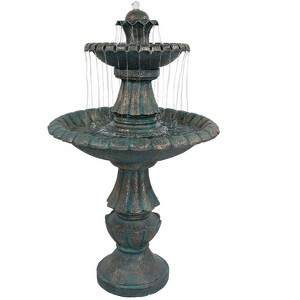 Sunnydaze 41"H Electric Polyresin and Fiberglass 2-Tier Nouveau Outdoor Water Fountain - 1 of 4