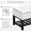 Resenkos 44" Tufted Faux Leather Ottoman Storage Bench with Shoe Rack, White - 4 of 4