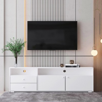 Modern TV Stand for TVs up to 65", Entertainment Center with Storage Cabinet and Drawers, Media Console Table for Living Room Bedroom