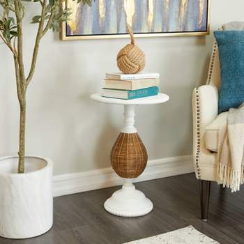 Farmhouse Metal Accent Table White - Olivia & May